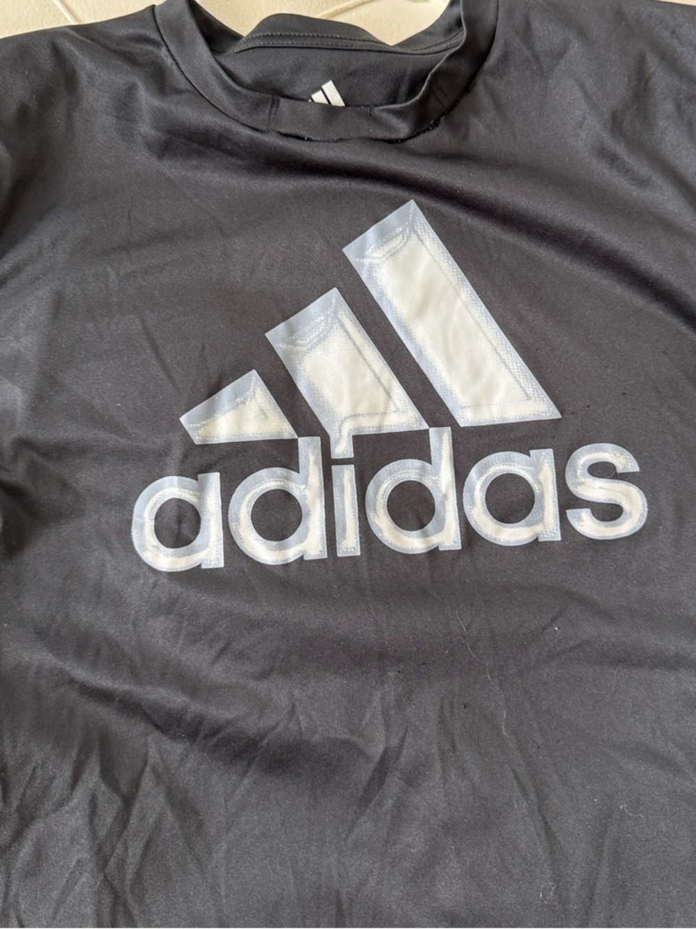 adidas Black Tee with White Logo